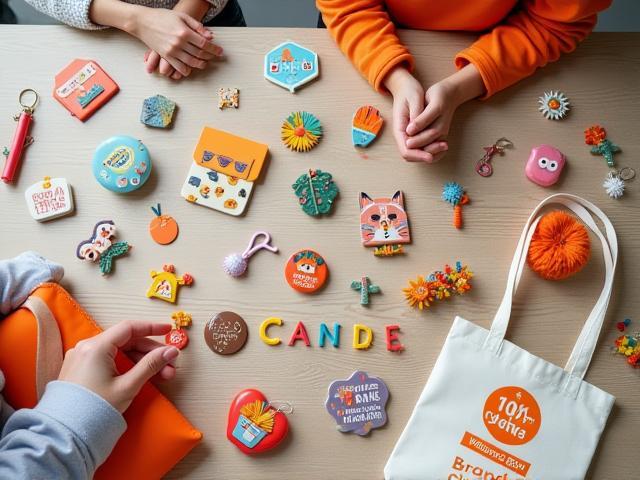 Set di gadget tematici per un'associazione culturale