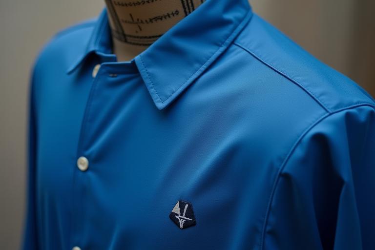Uniformes professionali personalizzate con logo aziendale, su un manichino.